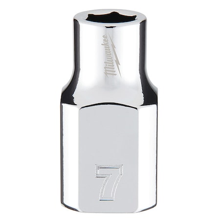 3/8 in. Drive 7mm Metric 6-Point Socket with FOUR FLAT Sides