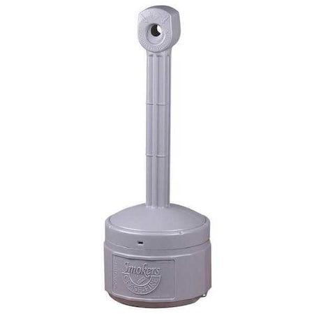 Smokers Cease-Fire Cigarette Receptacle, 1 gal., Pewter