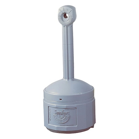 4 gal Smokers Cease-Fire Cigarette Receptacle, 38-1/2 in H x 16-1/2 in Dia, Pewter