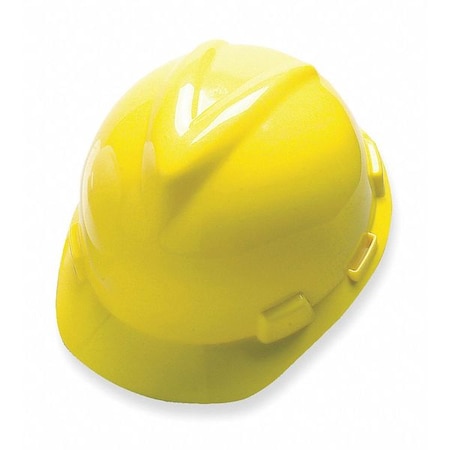 V-Gard Front Brim Hard Hat, Slotted, Cap Style, Type 1, Class E, Staz-On Pinlock Suspension, Yellow