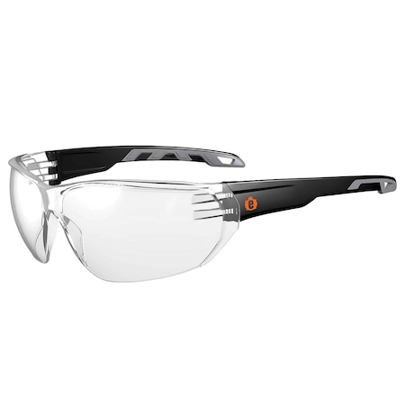 VALI, Safety Glasses, Clear Lens, Matte Black Frame, Frameless