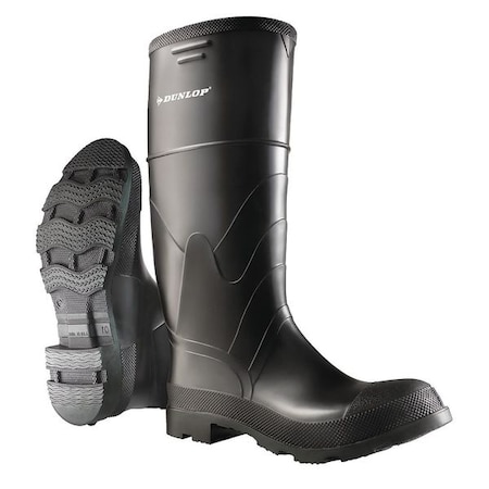 Men's Dunlop Rubber Boot, Steel Toe, 15" Height, Black, 7