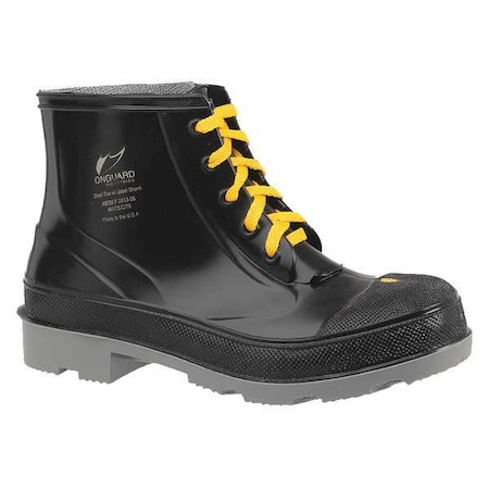 Men's Dunlop Rubber Boot, Steel Toe, 6" Height, Black, 13