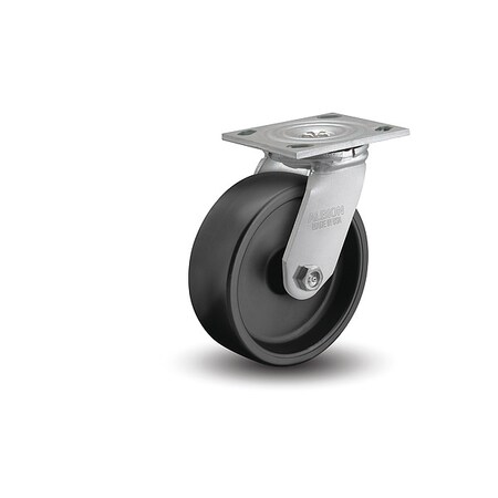 5" X 2" Non-Marking Polypropylene Swivel Caster, No Brake, Loads Up To 550 lb