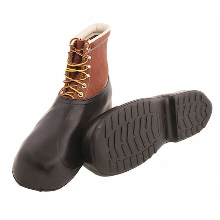 Overshoes, Ankle Style, Natural Rubber, Cleated Sole, 4 in H, Plain Toe, Shoe Size 12 1/2 - 14,PR