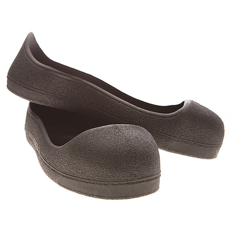 Overshoes, Steel Toe, Rubber, 3 in Height, Pull On Closure, Weave Sole, Black, M