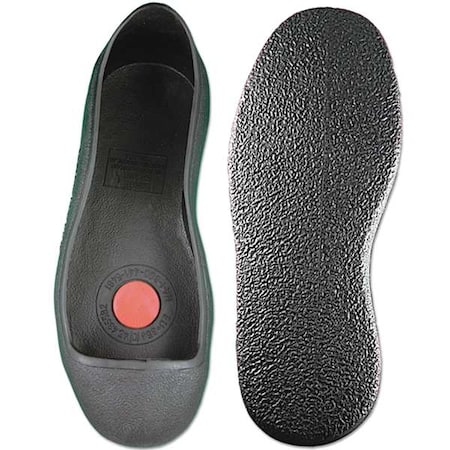 Overshoes, Steel Toe, Rubber, 3 in Height, Pull On Closure, Weave Sole, Black, L