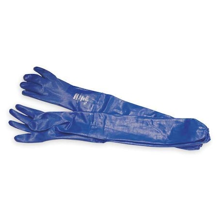 Nitri-Knit(TM) Chemical Resistant Gloves, Nitrile, 26 in L, 40 mil, Blue, 8, 1 PR