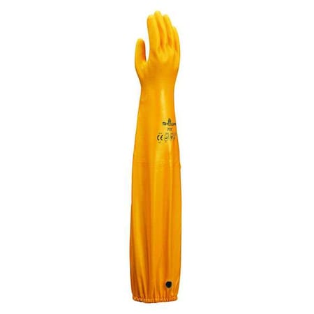 772 Chemical Resistant Gloves, Nitrile, 25 1/2 in L, 40 mil, Yellow, 9, 1 PR
