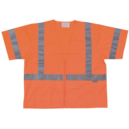 XL Class 3 High Visibility Vest, Orange