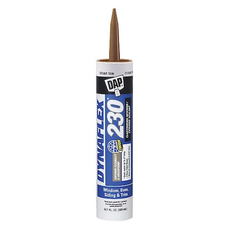 Acrylic Latex Elastomeric Sealant, 10 oz, Cartridge, Cedar Tan, Elastomeric Latex Base