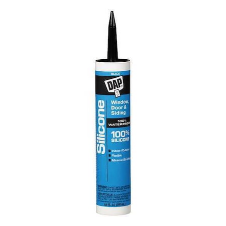 Silicone Sealant, 9.8 oz, Cartridge, Black, Silicone Base, Window, Door & Siding