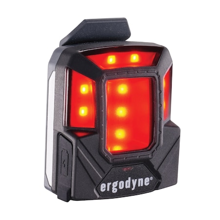 Black Universal Hard Hat Red LED Safety Lamp