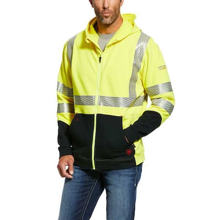 Flame-Resistant Full Zip Hoodie, 28 cal/sq cm, M, 12 oz Zipper Closure