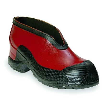 Overshoe, Electrical, Slip On, Rubber, Ankle Height, Red, 11