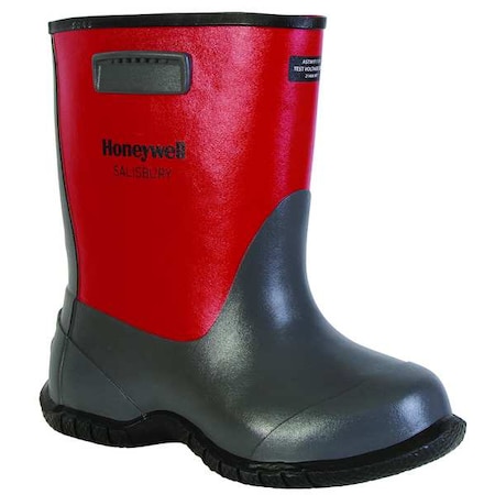 Overboot, Electrical, (1) Buckle, Rubber, 14" Height, Black, Red, 10