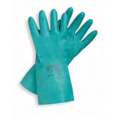 AlphaTec(R) Solvex Chemical Resistant Gloves, Nitrile, 13 in L, 18.11 mil, Green, 9, 1 PR