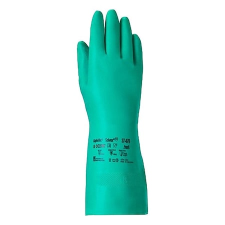 AlphaTec(R) Solvex 37-676 Chemical Resistant Gloves, Nitrile, 13 in L, 15 mil, Green, 9, 1 PR