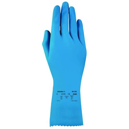 Alphatec Chemical Resistant Gloves, Fish Scale, 12 in Length, 17 mil Thickness, XL(10), Blue, 1 Pair