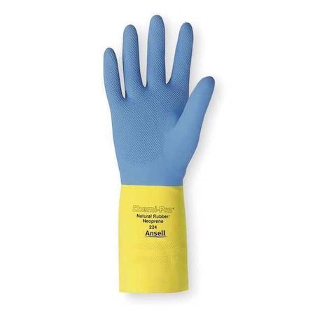 AlphaTec(R) 87-224 Chemical Resistant Gloves, Natural Rubber Latex, Neoprene, 13 in L, 0.68 mm, 8