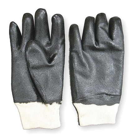 Condor Chemical Resistant Gloves, Cotton Jersey, 10.25 in L, Black, M, 1 PR