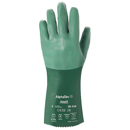 AlphaTec(R) 08-354 Chemical Resistant Gloves, Neoprene, 14 in L, 55 mil, Green, 9, 1 PR