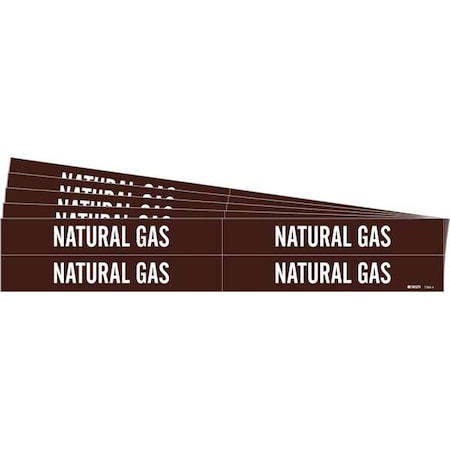 Pipe Marker,White,Natural Gas,PK5, 7395-4-PK