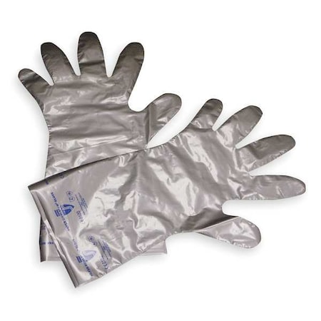 SilverShield - SSG Chemical Resistant Gloves, EVOH, Polyethylene, 16 in L, 2.7 mil, Silver, 9