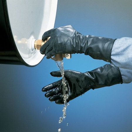 Chemical Resistant Gloves, Butyl, 11 in L, 13 mil, Black, 11, 1 PR