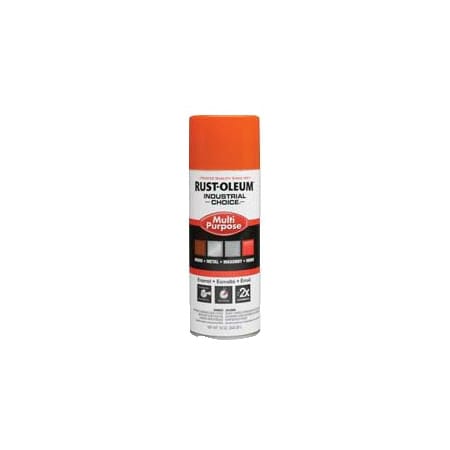 Spray Paint, OSHA Safety Orange, Gloss, Solvent, 12 oz