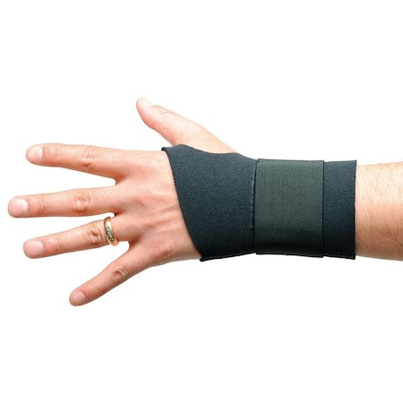 Wrist Support, neoprene, Single Strap, Ambidextrous, Black, Size L