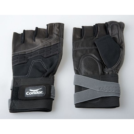 Anti-Vibration Gloves,L,Black/Silver,PR