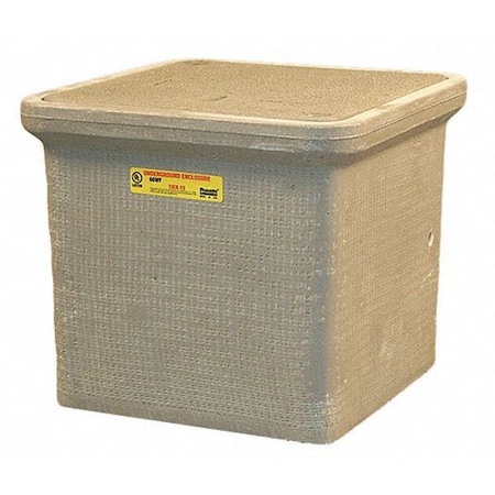 Underground Enclosure Assembly, Electric Cover, 12 in H, 14-3/4 in L, 14-3/4 in W, 8,000 lb