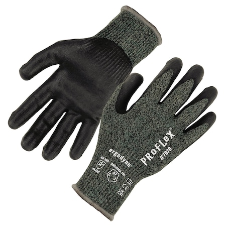 ANSI A7 Nitrile Coated CR Gloves, Green, Size M, PR