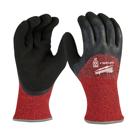 Cut-Resistant Insulated Gloves, Cut Level A4 ,Double Dipped ,Latex ,Sandy ,XL (10)