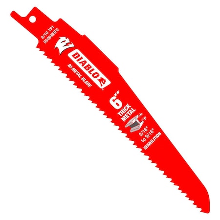 6 in x 8/10 TPI Reciprocating Saw Blade, 15 PK