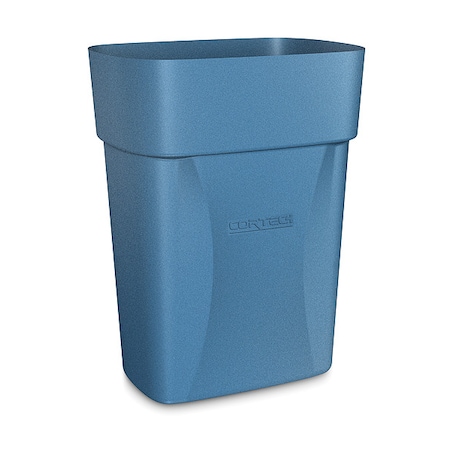 Cobra Mini Can 3-1/2 gal Rectangular Institutional Plastic Can, Blue, None, Plastic, 8 1/4 in