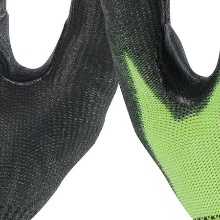 Hi-Vis Cut Resistant Coated Gloves, Cut Level A5 ,Dipped ,Polyurethane ,Smooth ,S ( 7 ) 12 PK