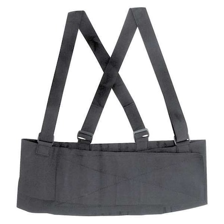 Back Support, L, Hook-and-Loop, Black
