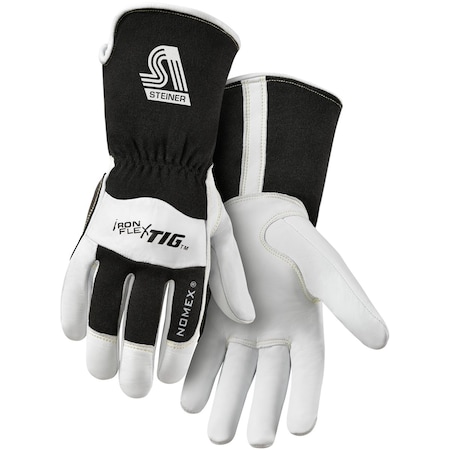 Pro-Series Welding Gloves, Elastic Cuff, Straight Thumb, Premium Kidskin Leather, S, 1 PR