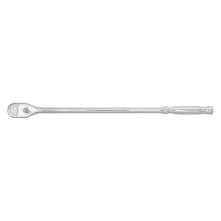 3/8" Drive 90 Geared Teeth Pear Head Style Hand Ratchet, 15" L, Chrome Finish