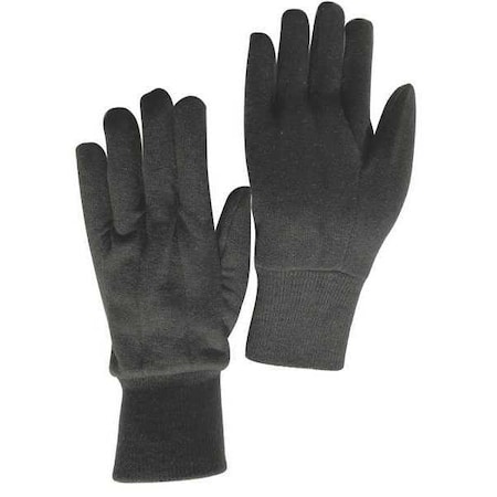 Knit Gloves, Cotton/Polyester, None Uncoated, Knit, Brown, S, 1 PR