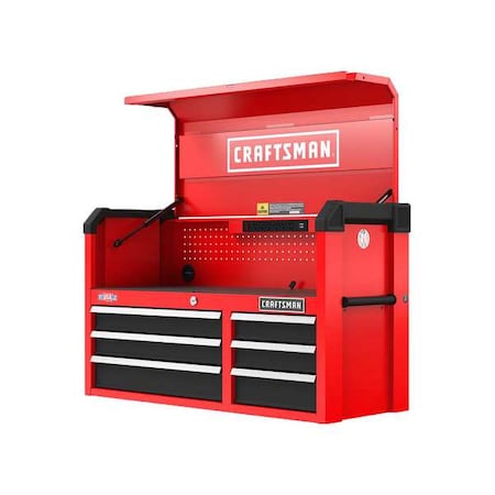 S2000 Tool Chest W/ Light & Divider, 6 Drawer, Red, 44 in W x 19 in D x 27-1/2 in H
