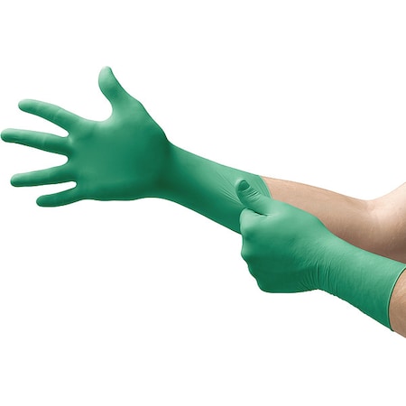 Cleanroom Gloves, 5 ISO Class, Neoprene, 11 1/2 in L, 7 mil, Green, XS, 200 PK