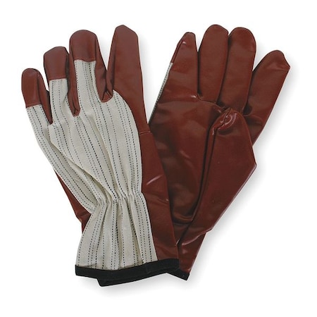 Coated Gloves, Nitrile, Smooth, Palm, Not Rated Abrasion Level, White, M (8) 1 PR