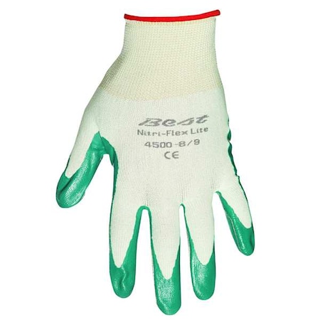 Coated Gloves, Nitrile, Smooth, Palm, 3 Abrasion Level, White, XL (10) 1 PR