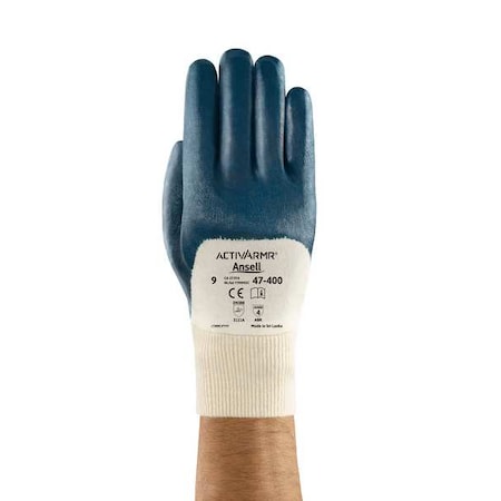 Coated Gloves, Nitrile, Textured, 3/4 Dip, 4 Abrasion Level, Blue, XL (10) 1 PR