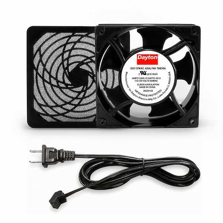 Square Axial Fan Kit, 120V AC, Cast Aluminum, 4 3/4 in W.