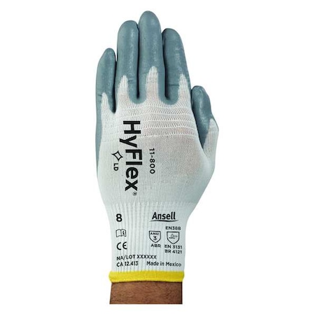 Coated Gloves, Foam Nitrile, Sandy, Palm, 3 Abrasion Level, White, 2XL (11) 1 PR