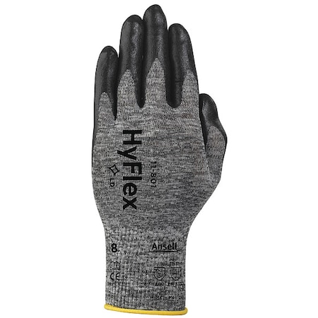 Hyflex, Foam Nitrile Coated Gloves, Palm Coverage, Black, Abrasion Level 3, XL (10), 1 Pair